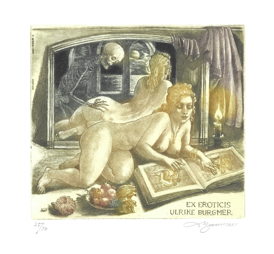 Ets/ aquatint/ mezzotint van David Bekkee (UKR) uit 2000 
